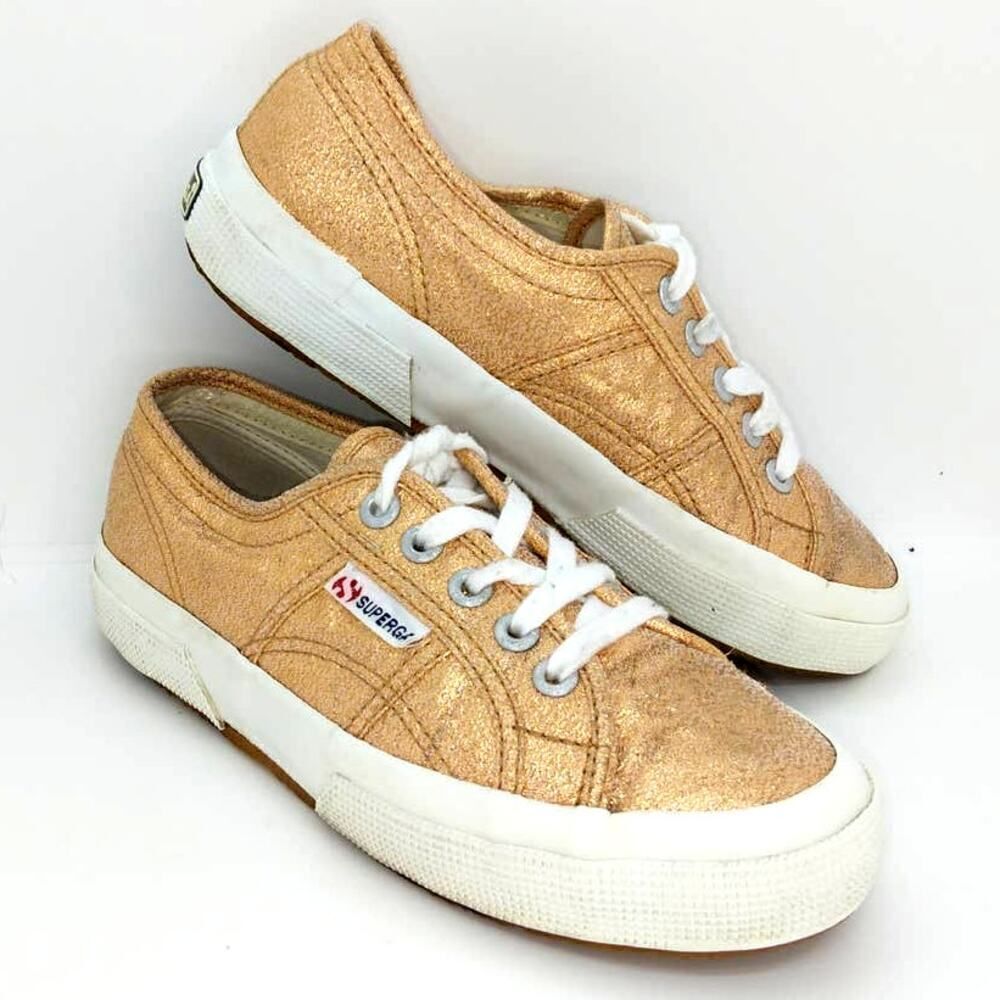Superga Cotu Classic Girls Pre-owned Metallic Rose Gold Sneakers - sz. 4 1/2